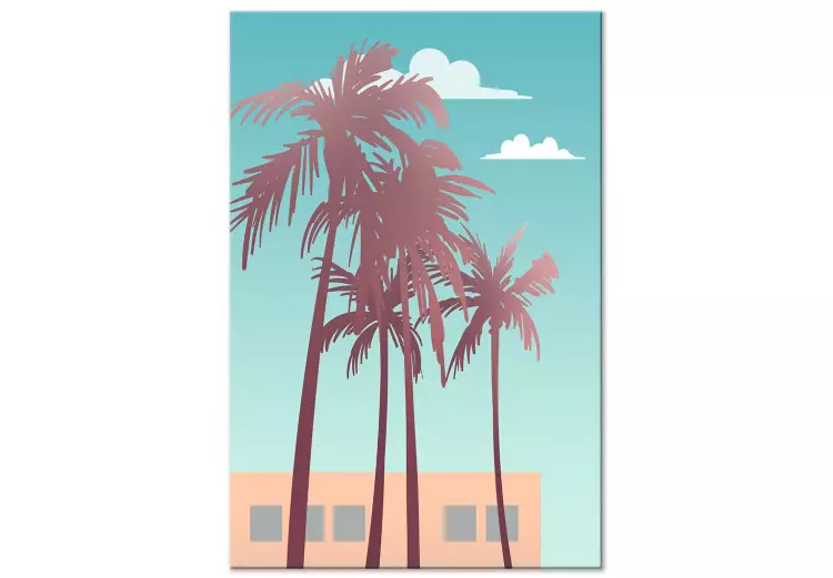 Miami Palmen (1-delig) - Landschap met uitzicht op heldere lucht en wolken