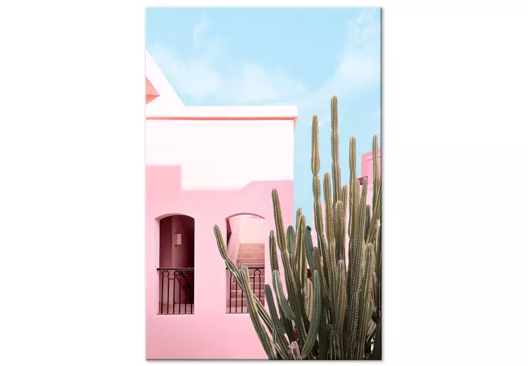 Miami Cactus (1-delig) - Roze architectuur in een vakantielandschap