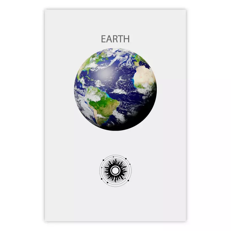 Groene planeet II - Aarde, abstracte compositie met zonnestelsel