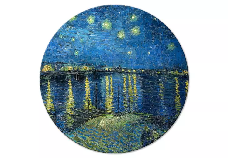 Vincent van Gogh - Sterrennacht boven de Rhône - boot tegen een blauwe lucht