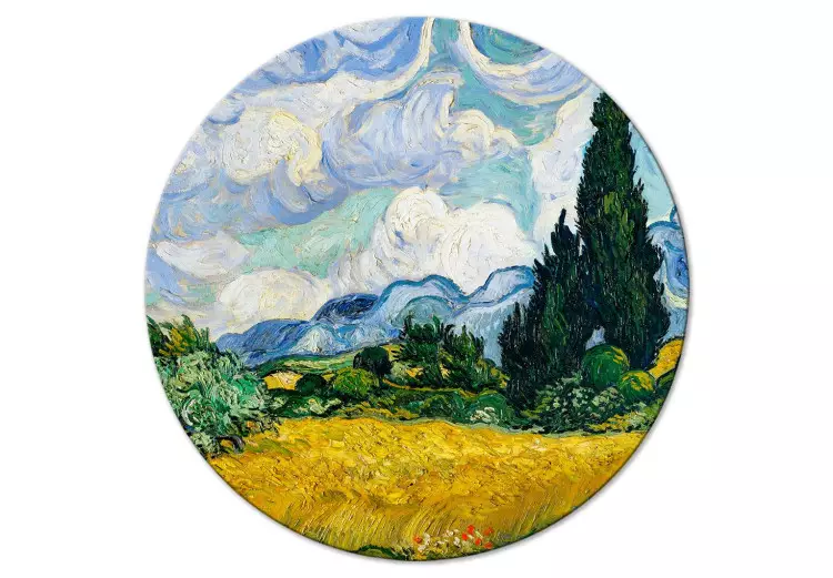 Vincent Van Gogh - landschap met een geel veld van salieborstel en een cipresboom