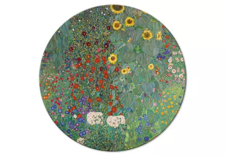 Landelijke tuin met zonnebloemen, Gustav Klimt - veelkleurige bloemen