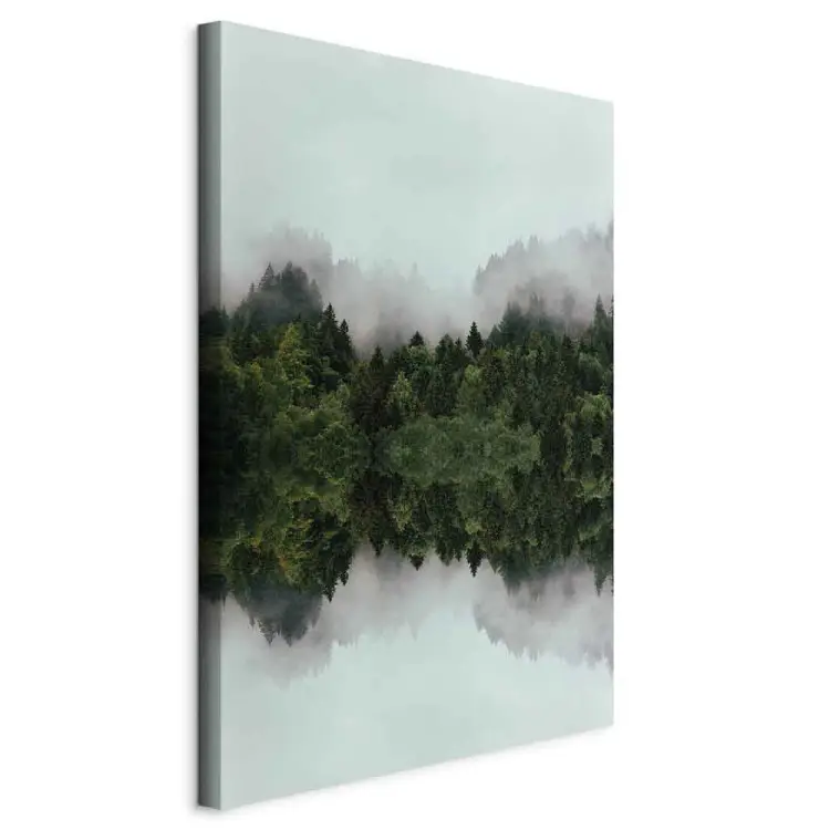 Schilderijkoning - Canvas Schilderij Boslandschap Met Een Rivier - 30 x 20 cm
