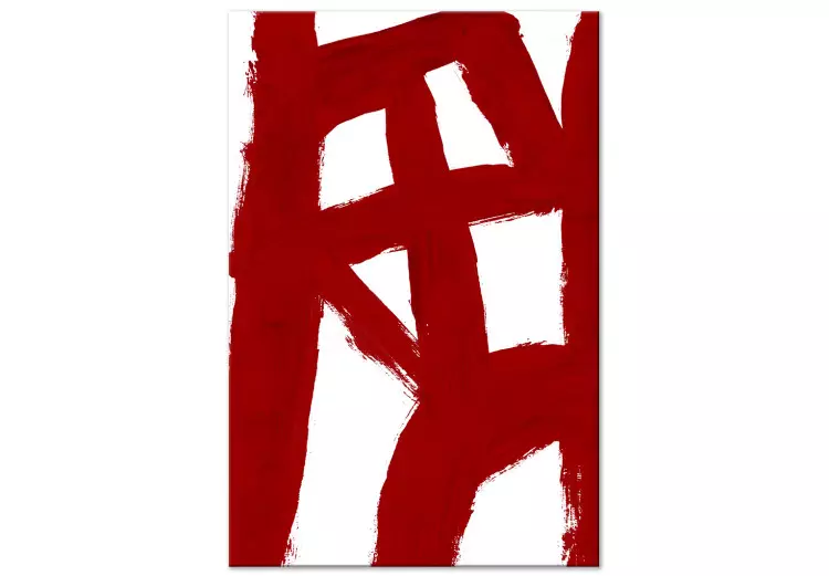 Abstracte compositie (1-delig) - geometrisch rood patroon