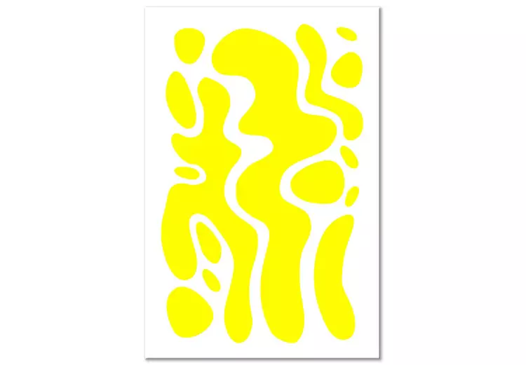 Geometrische abstractie (1-delig) - gele vloeibare vormen en figuren