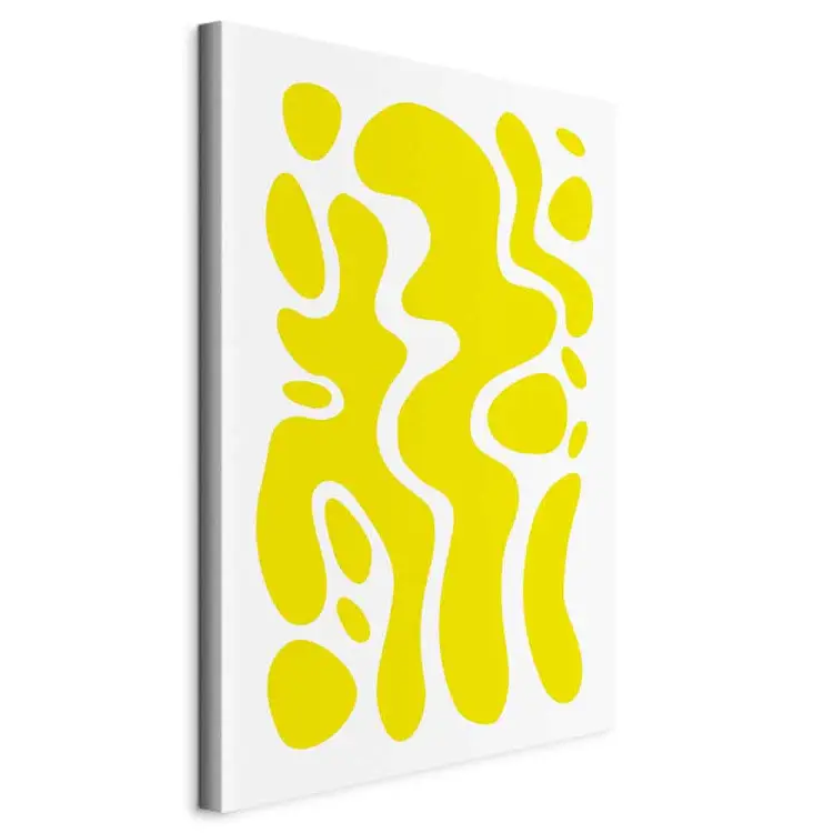 Geometrische abstractie - gele vloeibare vormen en figuren