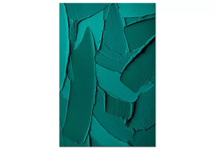 Groene abstractie (1-delig) - smaragdgroene penseelstreken