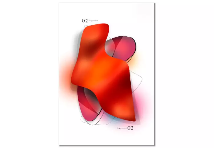 Neon abstractie (1-delig) - vormen in roodtinten