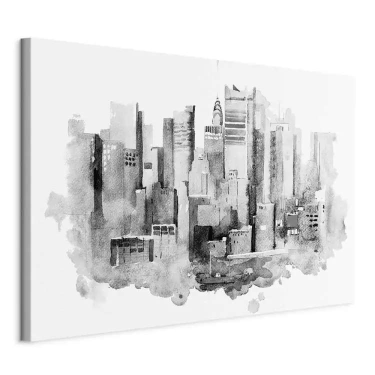 Monochrome architectuur - stadsgezicht geschilderd in aquarel