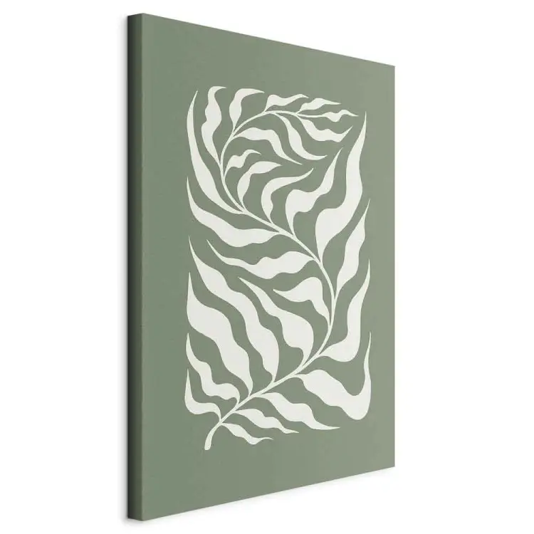 Botanisch patroon - plant op salie achtergrond geïnspireerd door Matisse