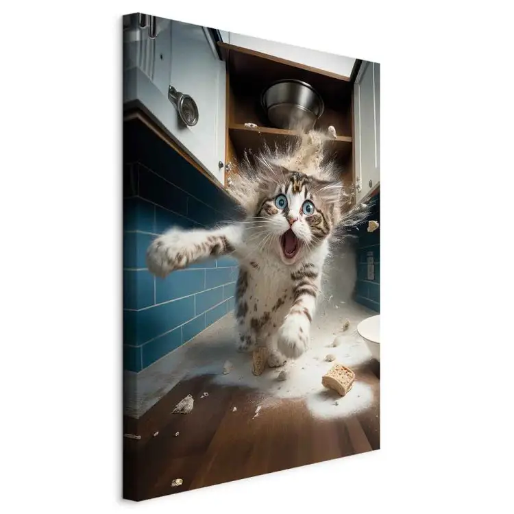 AI kat - huisdier ontsnapt uit keuken na breken voorraden - verticaal
