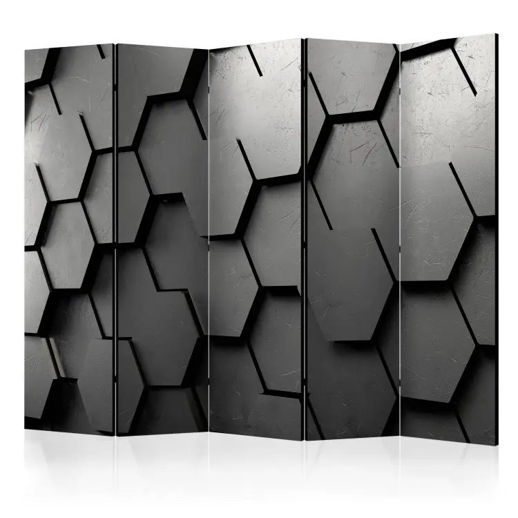 Zwarte poorten II - geometrische abstractie op een donkere achtergrond