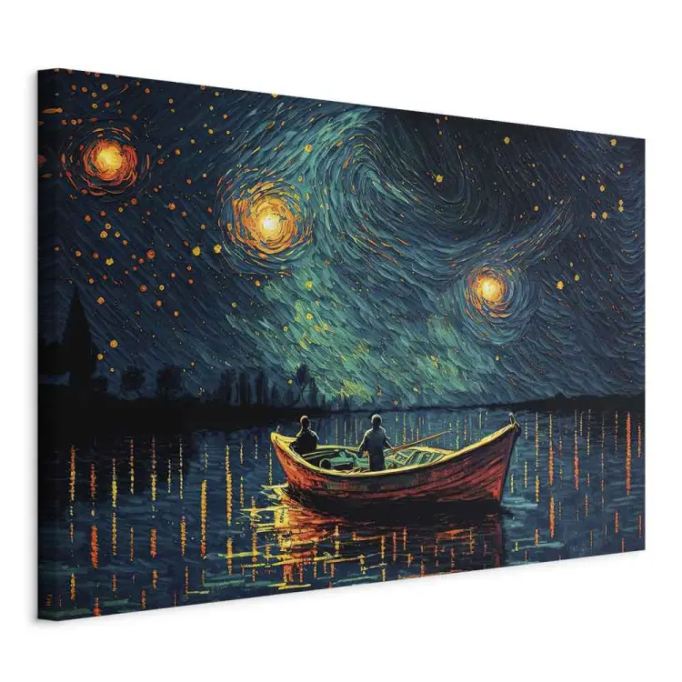 Sterrennacht - impressionistisch landschap met uitzicht op zee en de lucht
