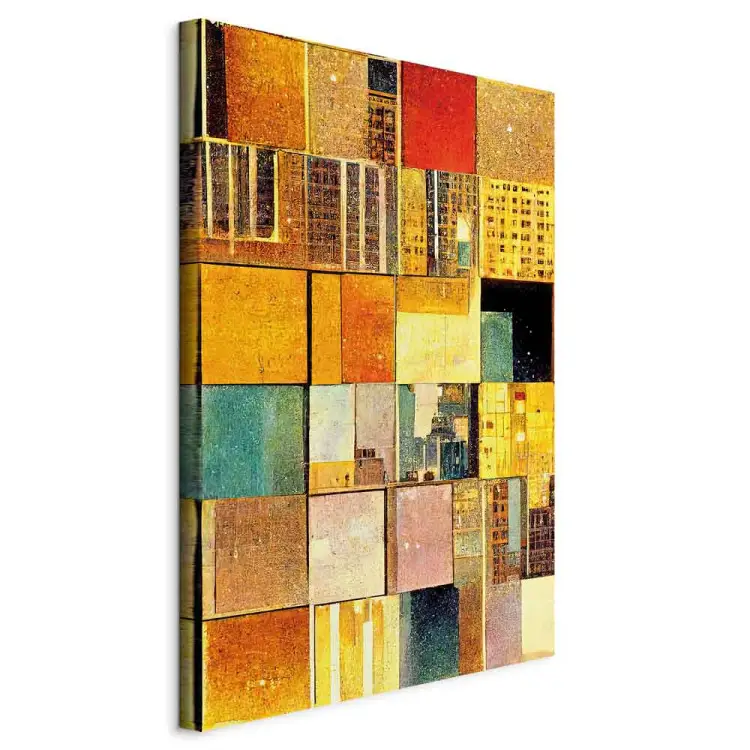 Abstracte vierkanten - geometrische compositie in de stijl van Klimt