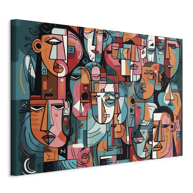 Geometrische gezichten - een compositie gemaakt door kunstmatige intelligentie