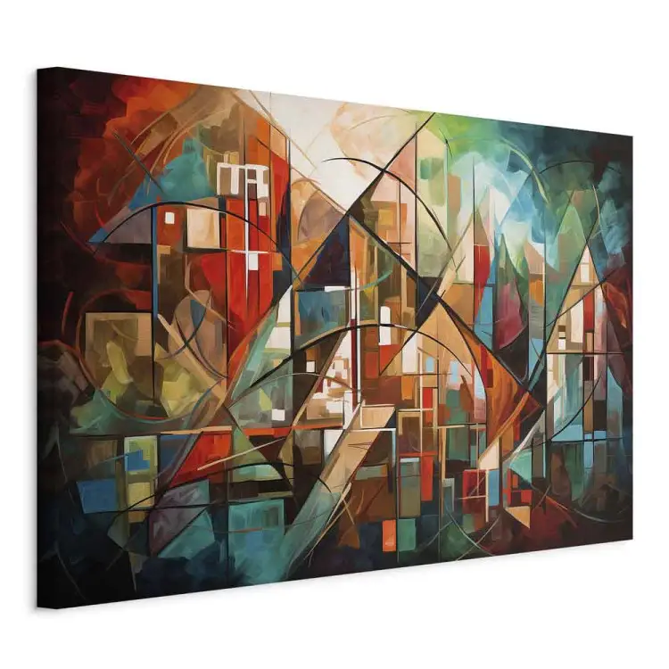 Abstract landschap - geometrische compositie gegenereerd door AI