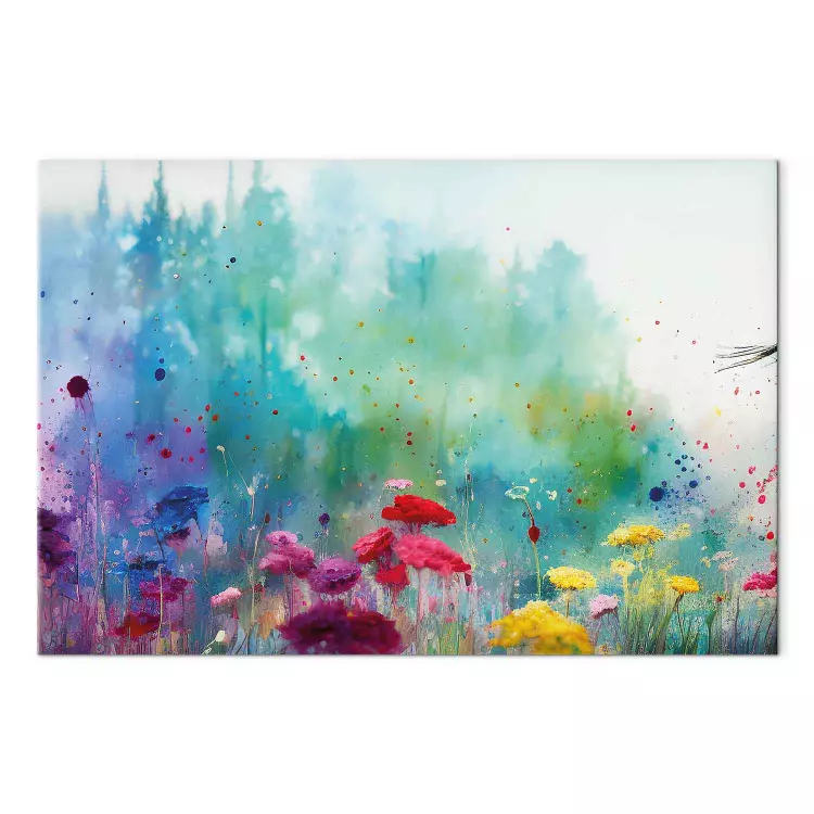 Colorful Flowers - A Painting Composition With a Forest Generated by AI