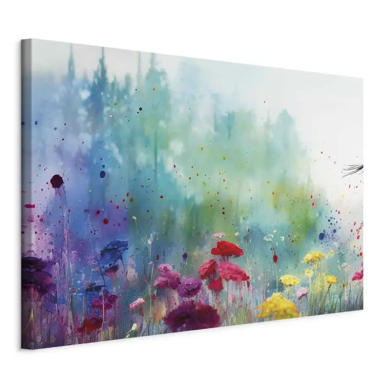 Gekleurde bloemen - schilderachtige compositie met bos gegenereerd door AI