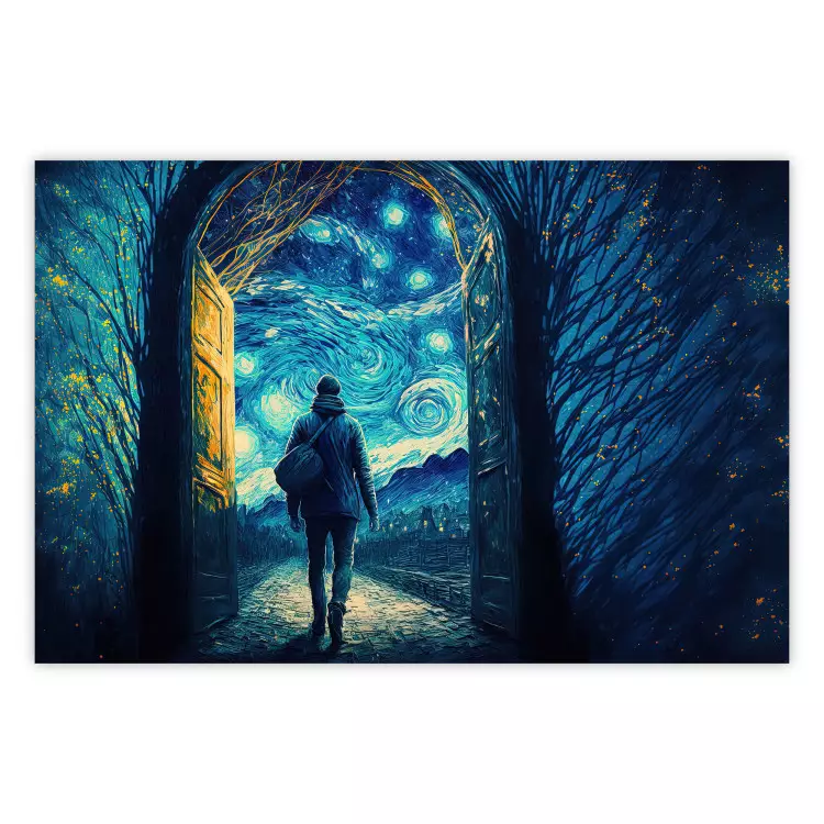 Poort naar de nachtwereld - abstractie geïnspireerd op het werk van van Gogh