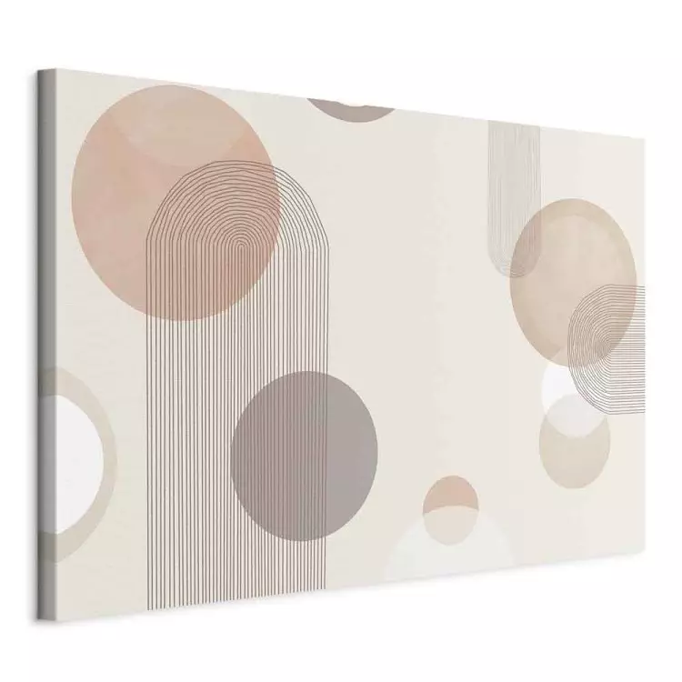 Fontein - subtiele beige abstractie met bruine cirkels