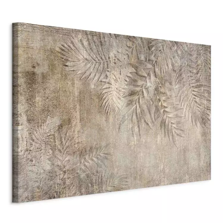 Palmbladschets - beige compositie met bloemmotief