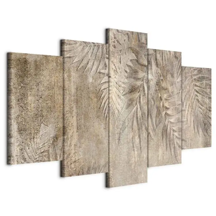 Palmbladschets - bruine compositie met bloemmotief
