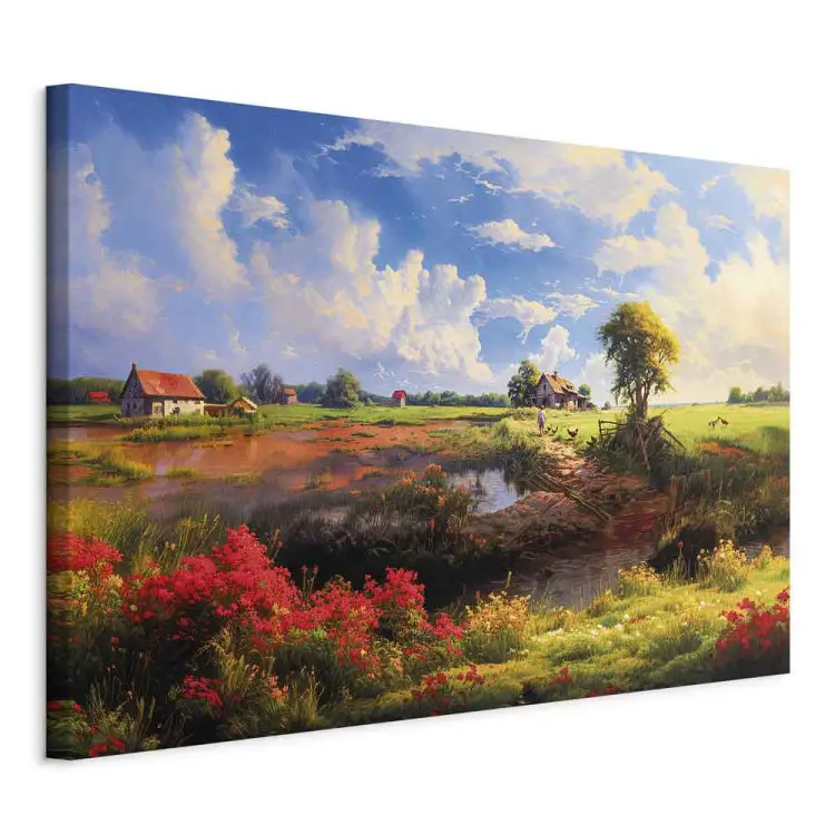 Landelijke idylle - een landschap van het Poolse platteland in warme herfstkleuren