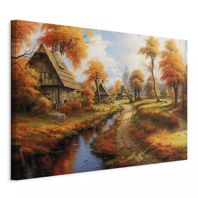 Een klein middeleeuws stadje - een beeld van het Poolse platteland in de herfst