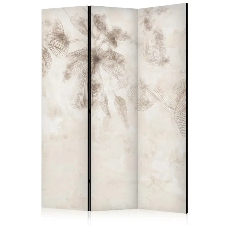 Efemere bloemen - lineaire vegetatie op beige achtergrond