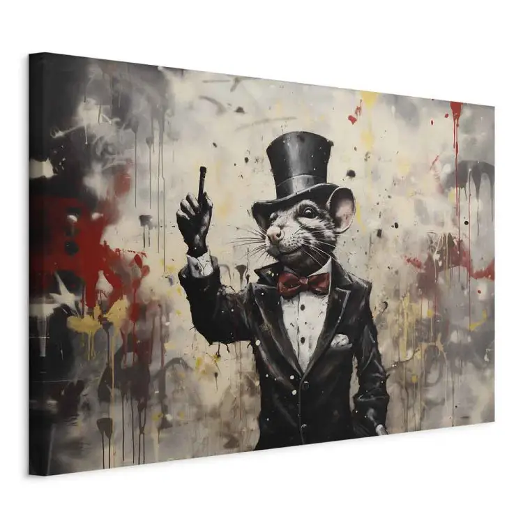Rat in een smoking - op Banksy geïnspireerde graffiti