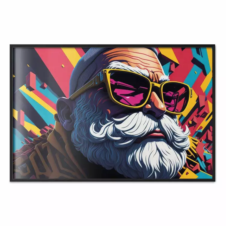 Hipster Santa - portret van de heilige met zonnebril