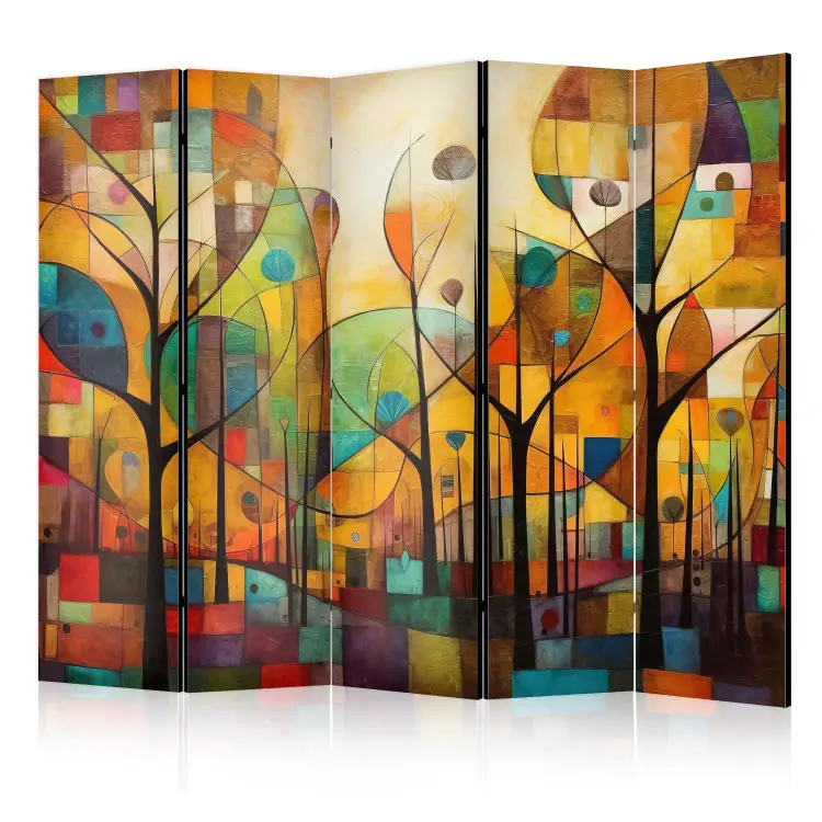 Kleurrijk bos II - geometrische compositie geïnspireerd door de stijl van Klimt