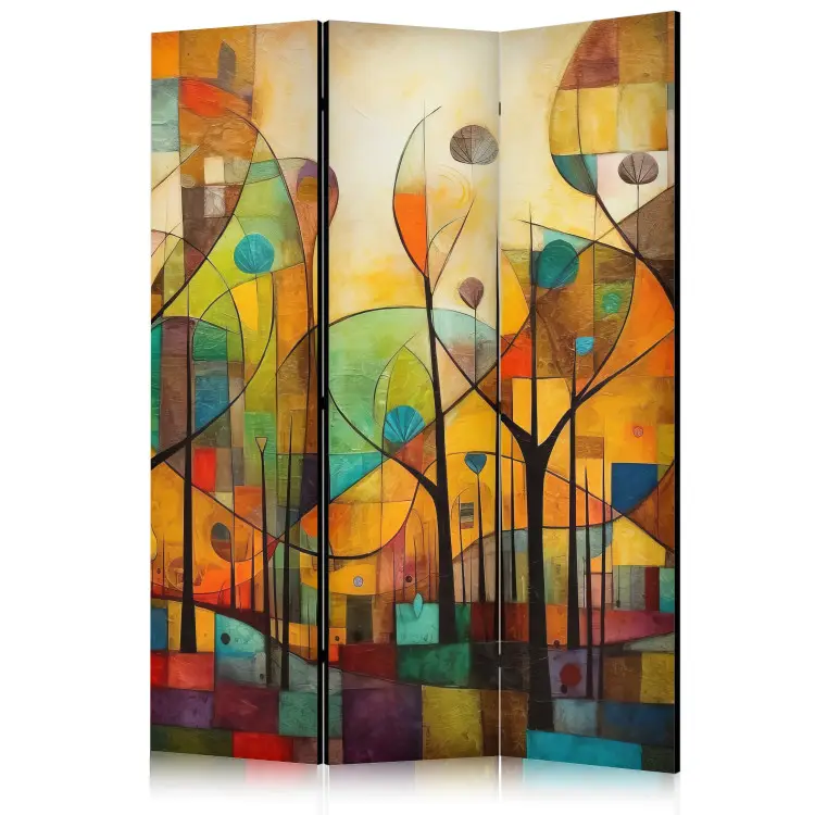 Kleurrijk bos - geometrische compositie geïnspireerd door de stijl van Klimt