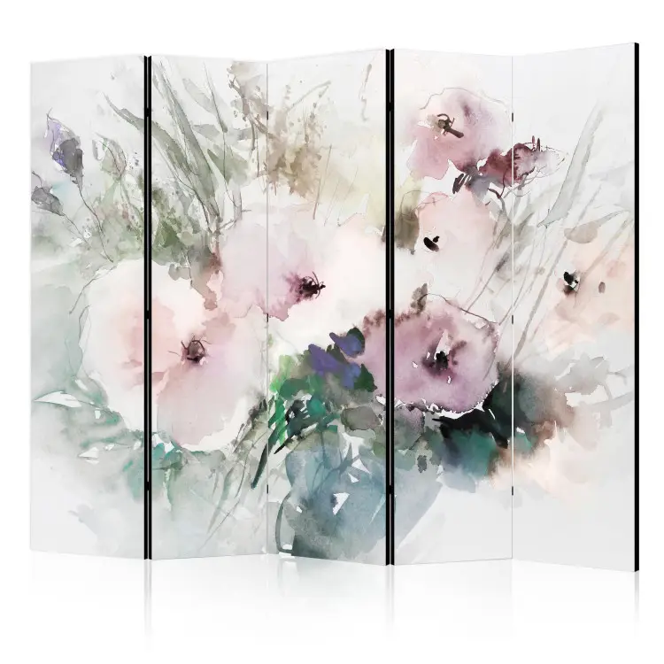 Aquarel bloemen II - boeket in een vaas in pasteltinten