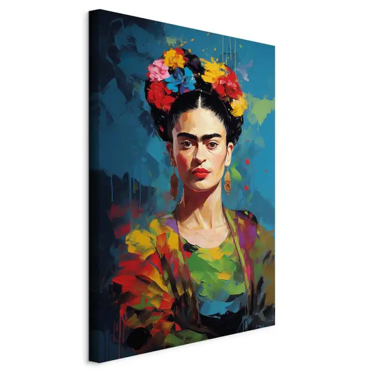 Frida Kahlo - kleurenportret met zichtbare penseelstreken