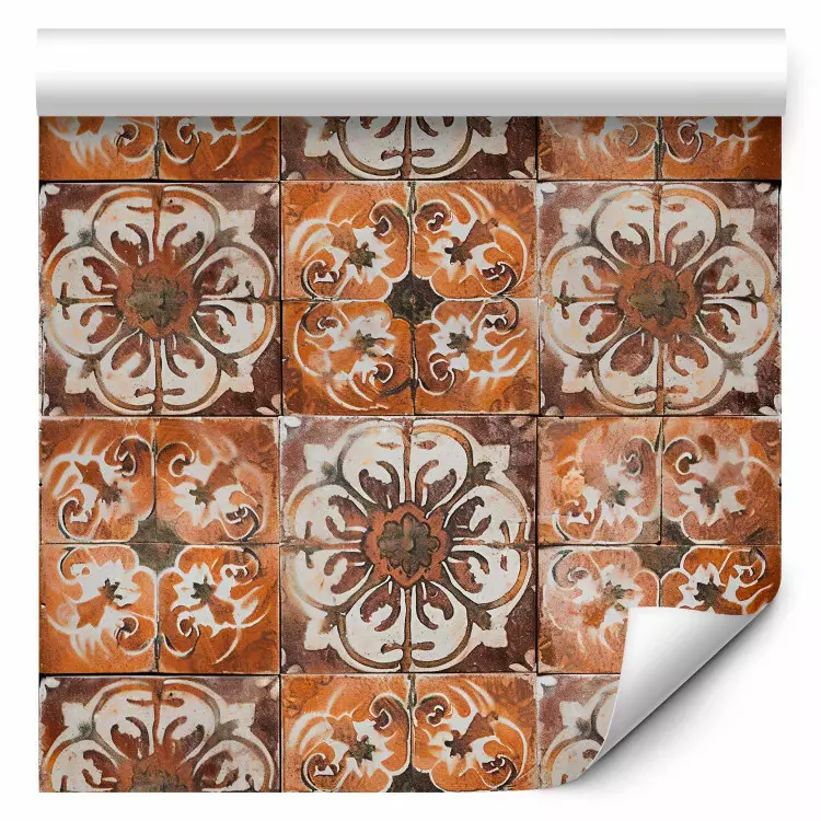 Terracotta tegels - compositie met sierpatronen