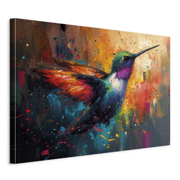 Vogel in vlucht - een artistieke visie van een kolibrie op een schilderachtige achtergrond