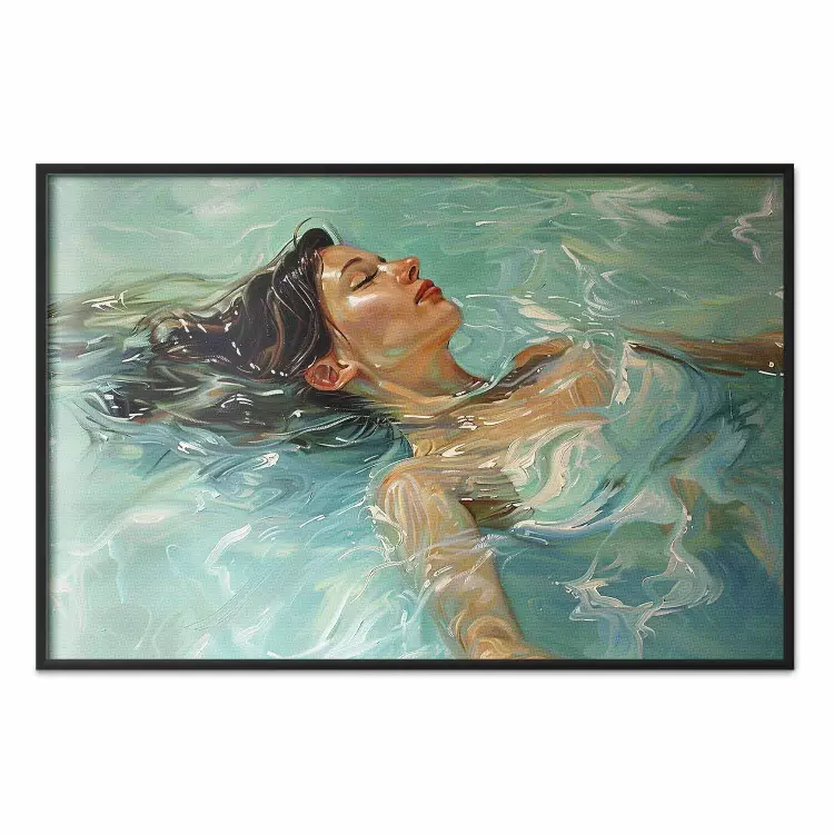 Ontspannen rust - een vrouw ondergedompeld in het water in de zon