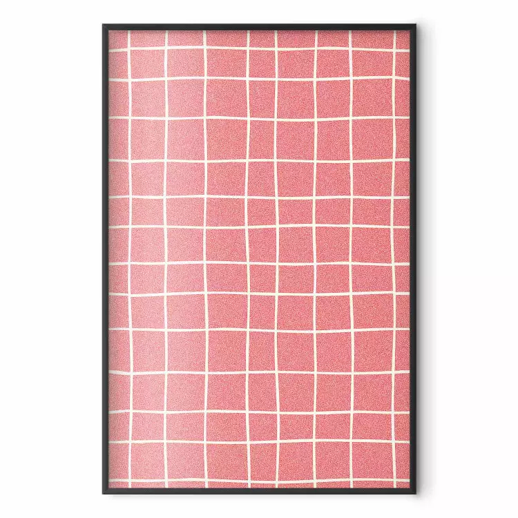 Onregelmatige ruit - golvend patroon van rode rechthoeken op een crèmekleurige achtergrond