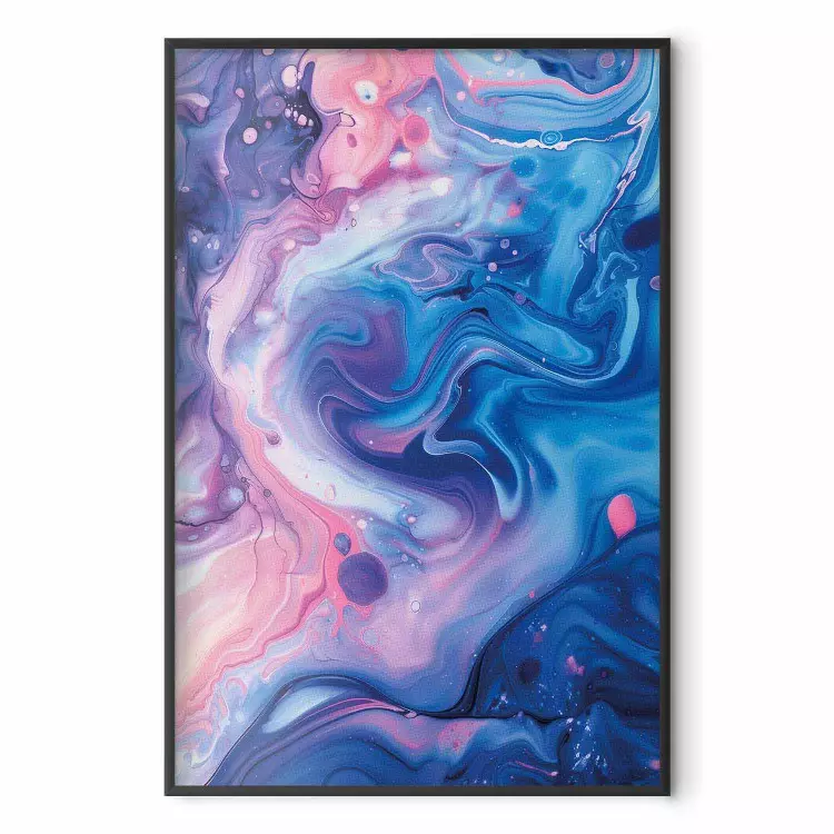 Kosmische draaikolk - abstracte vormen in blauwe en roze tinten