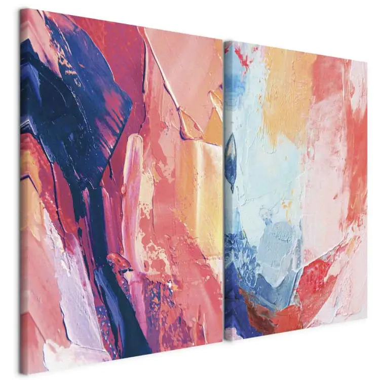 Kleurenimpressies - levendige kleuren met accenten van contrasterende tinten op canvas