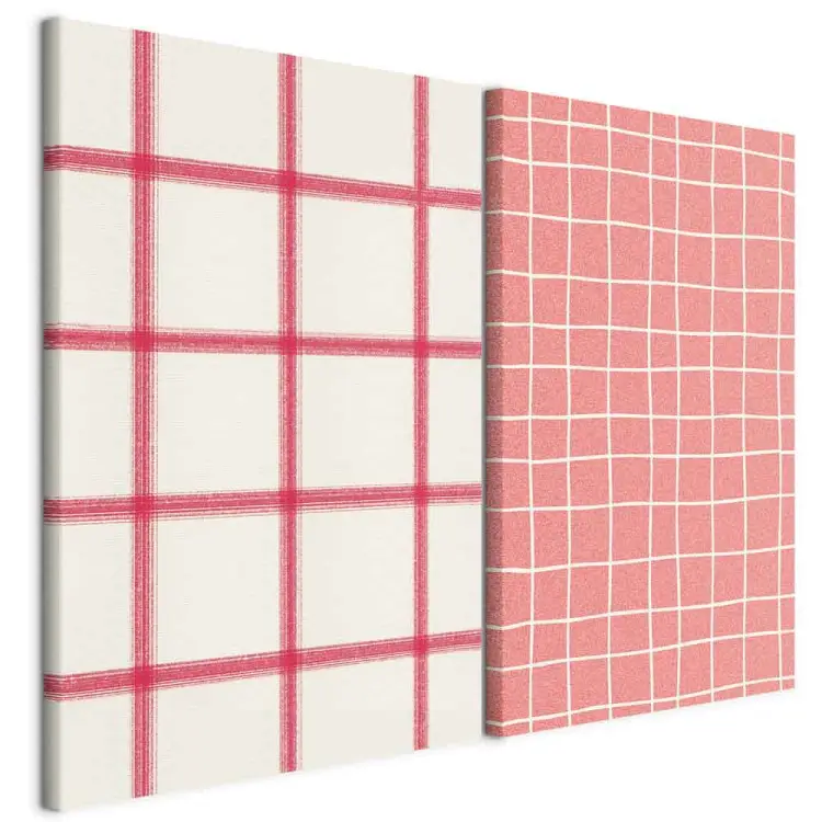 Geometrisch roze - abstract rasterpatroon in pasteltinten op een delicate achtergrond