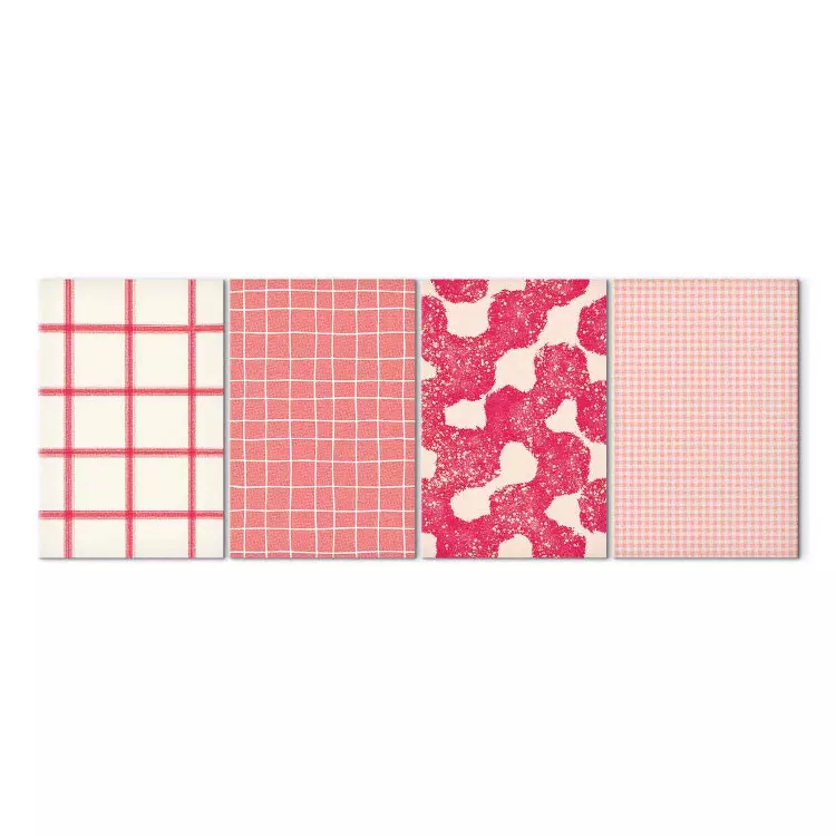 Roze patronen - pastel rasters en vlekken op een lichte achtergrond