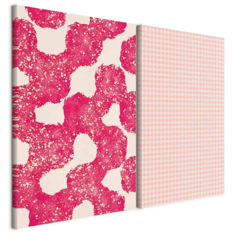 Roze composities - pastel geometrische patronen en abstracte vlekken op een lichte achtergrond