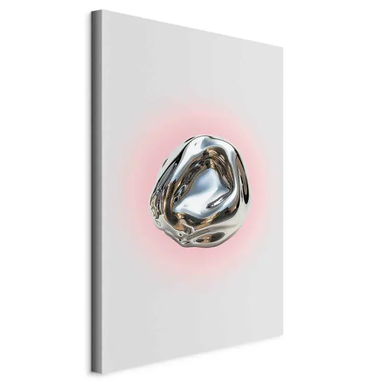 Zilveren vorm - moderne abstractie in de vorm van een glanzende bol op een lichte achtergrond