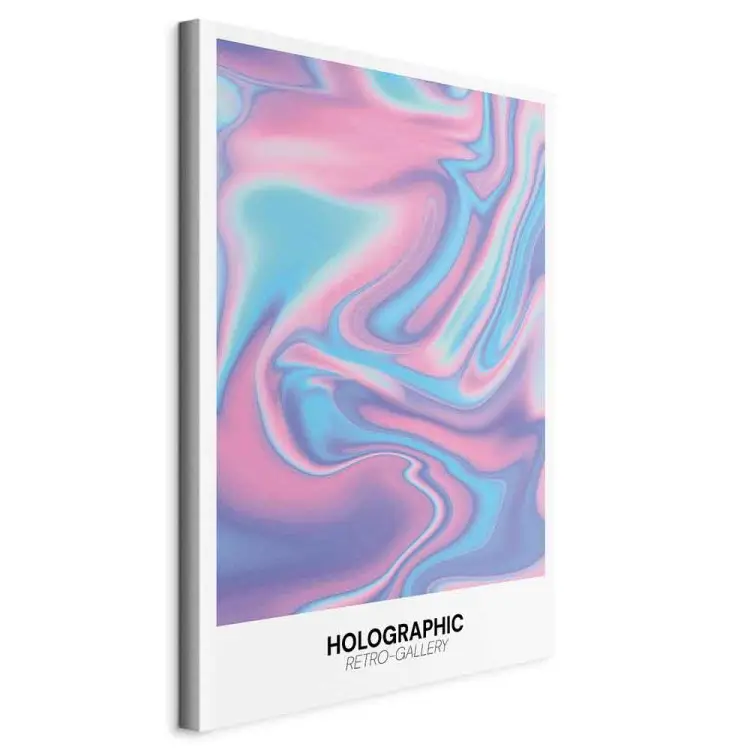 Holo-droom - regenbooggolven en retro kleurverlopen op een witte achtergrond