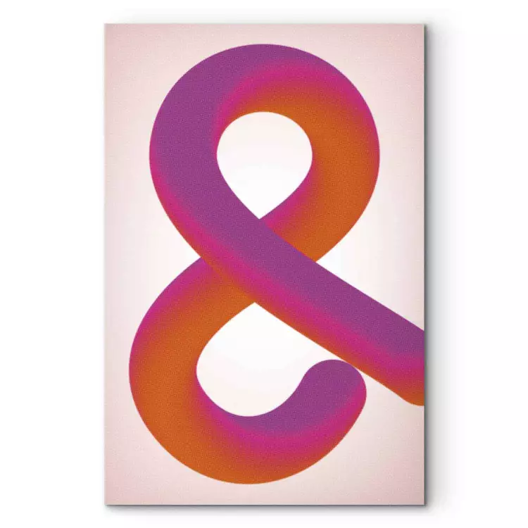 Ampersand illusie - een gradiënt figuur in intense roze en oranje tinten