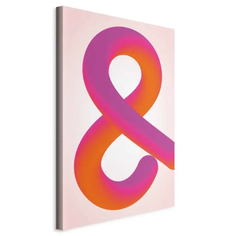 Ampersand illusie - een gradiënt figuur in intense roze en oranje tinten