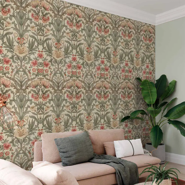 Decoratieve compositie - sierlijke bloemen in warme tinten