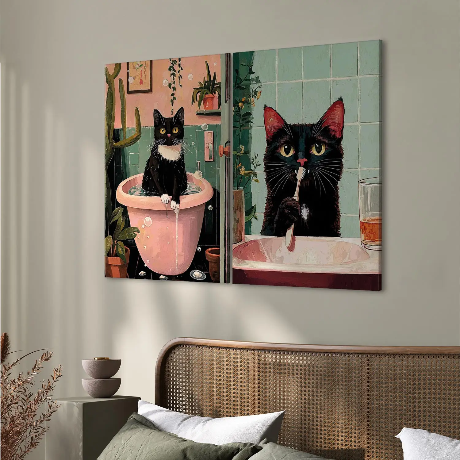 3 posters voor dames, sexy, zwart en wit, wanddecoratie, badkamer